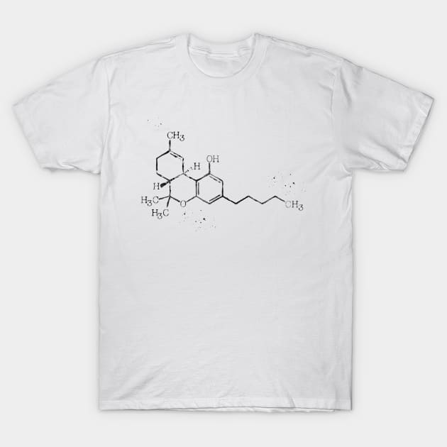 Cannabis Molecule T-Shirt by erzebeth